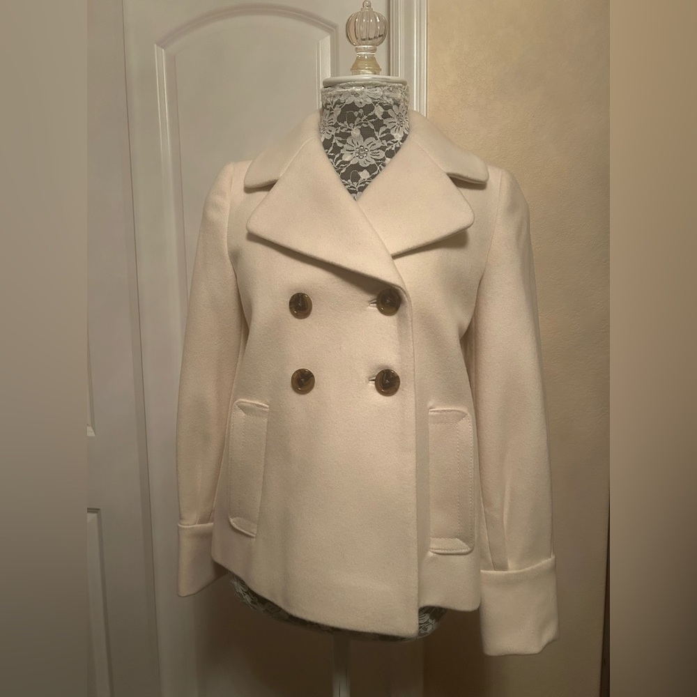 NWT Banana Republic Wool-blend Peacoat XS Off White